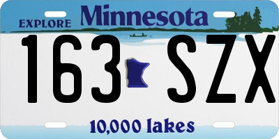 MN license plate 163SZX