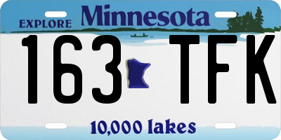 MN license plate 163TFK