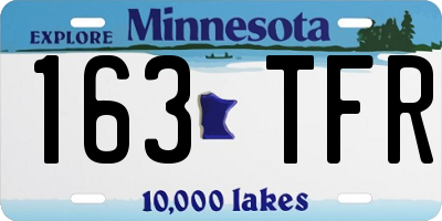 MN license plate 163TFR