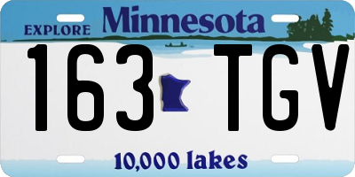 MN license plate 163TGV
