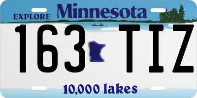 MN license plate 163TIZ