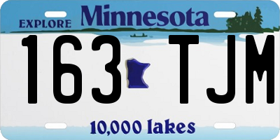 MN license plate 163TJM
