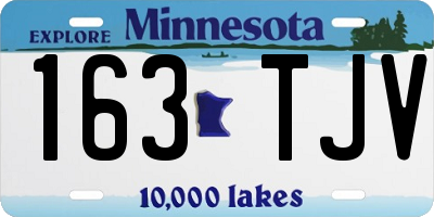 MN license plate 163TJV