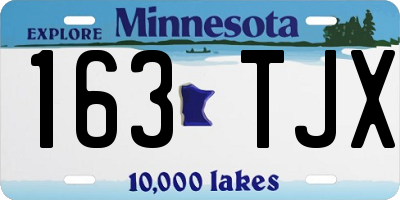 MN license plate 163TJX