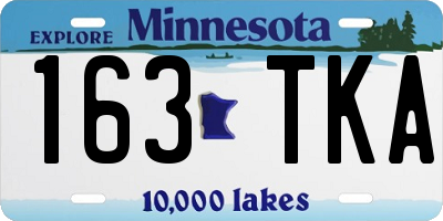 MN license plate 163TKA