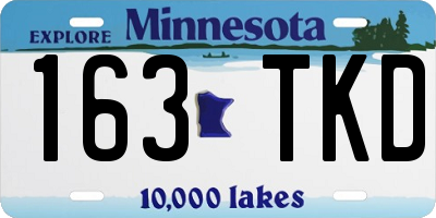 MN license plate 163TKD