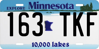 MN license plate 163TKF