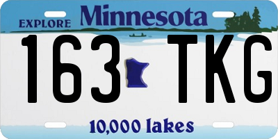 MN license plate 163TKG