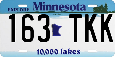 MN license plate 163TKK