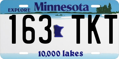 MN license plate 163TKT