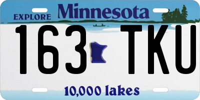 MN license plate 163TKU