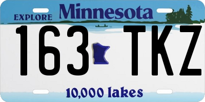 MN license plate 163TKZ