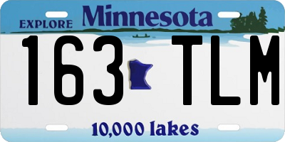 MN license plate 163TLM