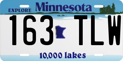 MN license plate 163TLW