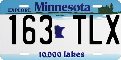 MN license plate 163TLX