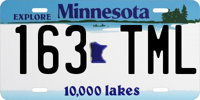 MN license plate 163TML