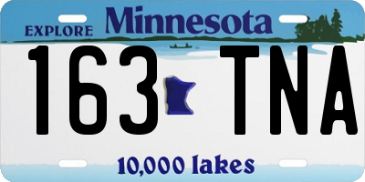 MN license plate 163TNA