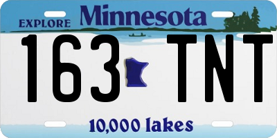 MN license plate 163TNT