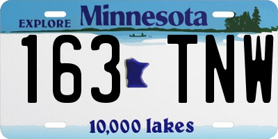 MN license plate 163TNW
