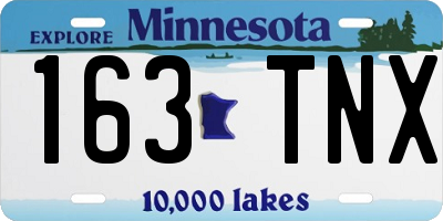 MN license plate 163TNX