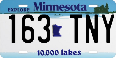 MN license plate 163TNY