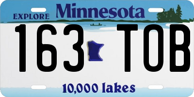 MN license plate 163TOB