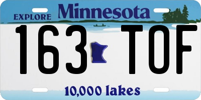 MN license plate 163TOF