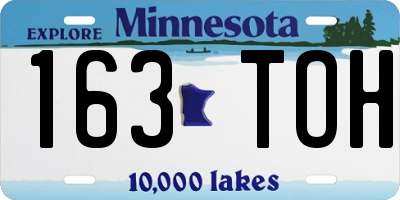 MN license plate 163TOH