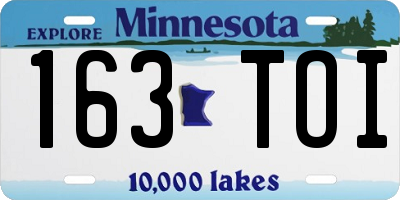 MN license plate 163TOI