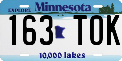 MN license plate 163TOK