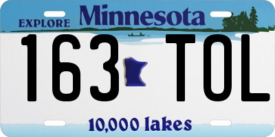 MN license plate 163TOL