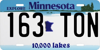 MN license plate 163TON