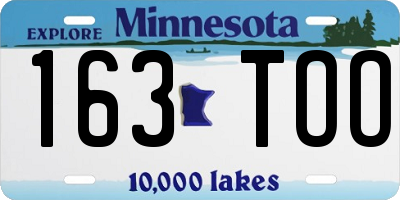 MN license plate 163TOO