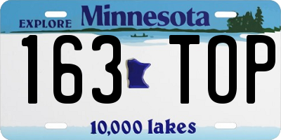 MN license plate 163TOP