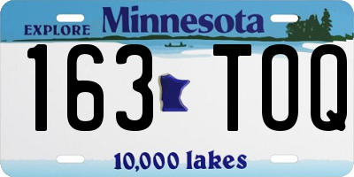 MN license plate 163TOQ