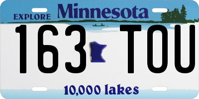 MN license plate 163TOU