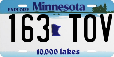 MN license plate 163TOV