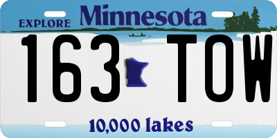 MN license plate 163TOW
