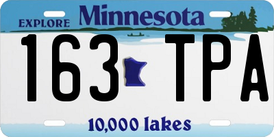 MN license plate 163TPA