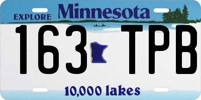MN license plate 163TPB