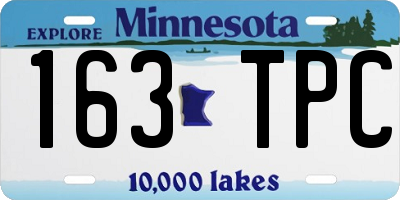 MN license plate 163TPC