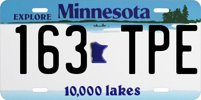 MN license plate 163TPE