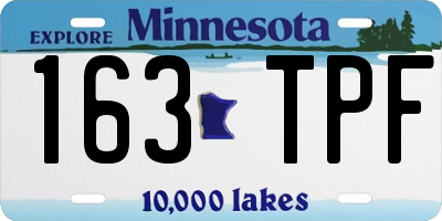 MN license plate 163TPF
