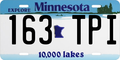 MN license plate 163TPI