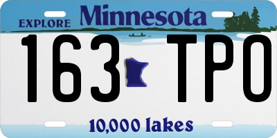 MN license plate 163TPO