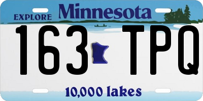 MN license plate 163TPQ
