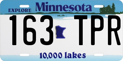 MN license plate 163TPR