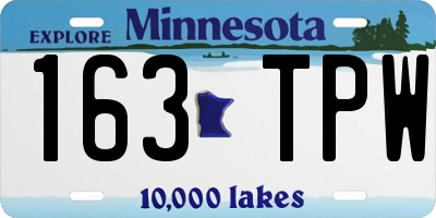 MN license plate 163TPW
