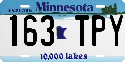 MN license plate 163TPY