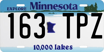 MN license plate 163TPZ